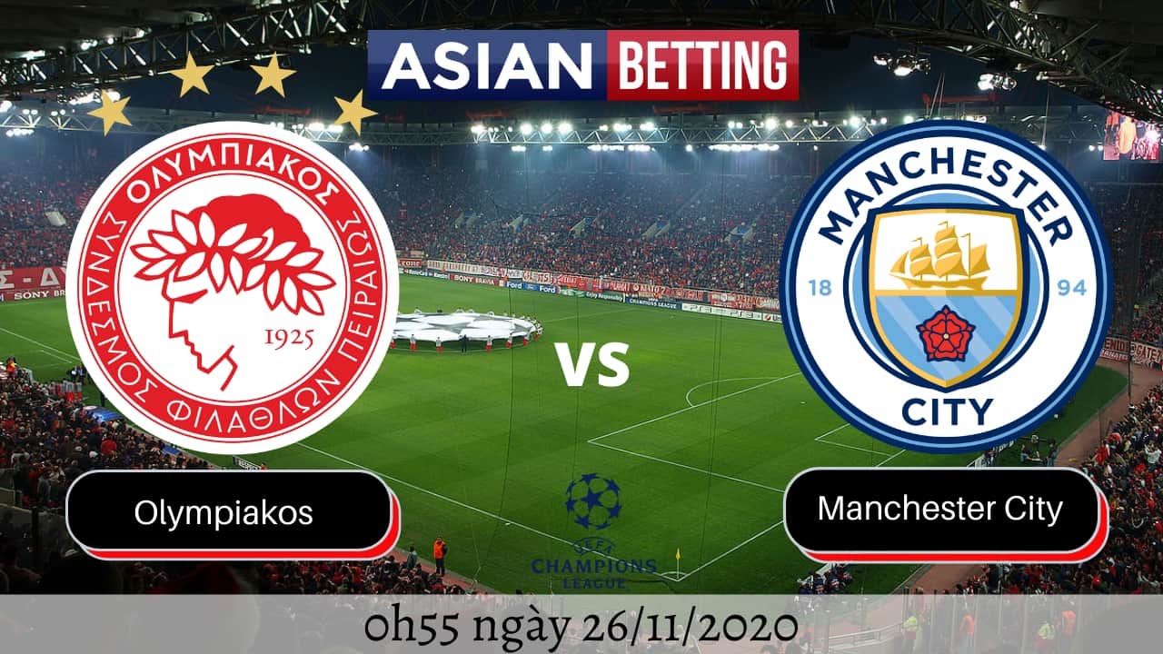 Soi kèo Olympiakos vs Manchester City (0h55 ngày 26/11/2020)